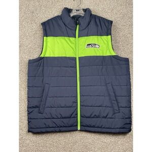 NFL Seattle Seahawks Puffer Vest Jacket Reversible G-III Fleece Blue Mens Sz XL